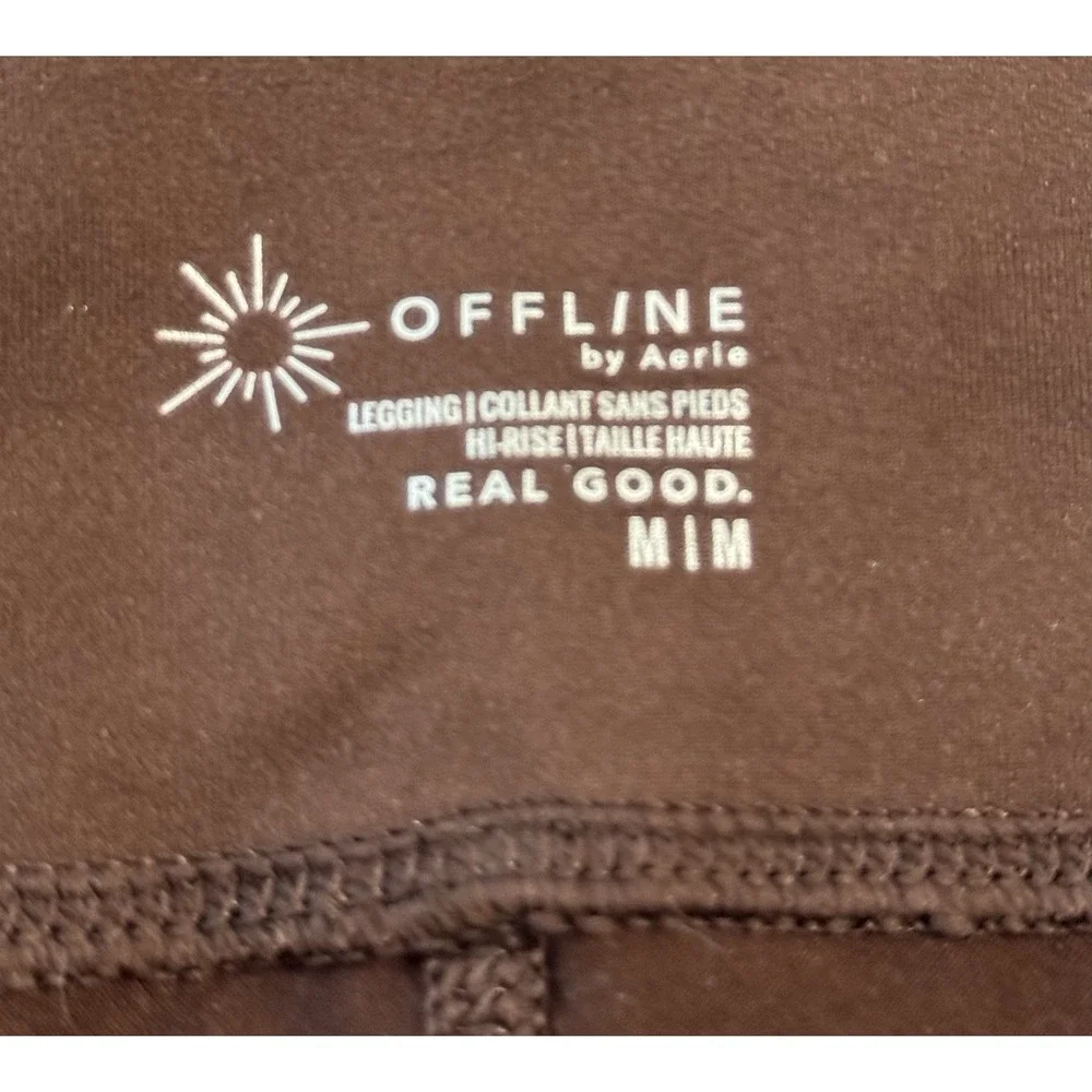 OFFLINE BY AERIE REAL LUXE FAUX LEATHER LEGGING Dark Maple M Granola‎ Girl